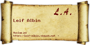 Leif Albin névjegykártya